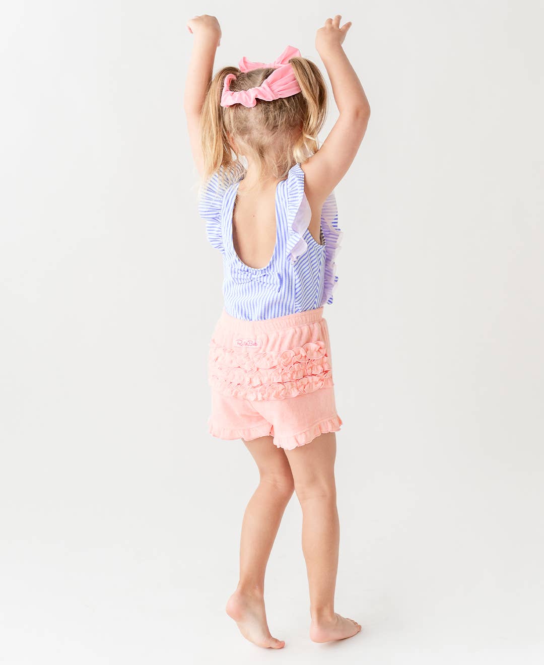Girls Periwinkle Blue Seersucker Waterfall One Piece: