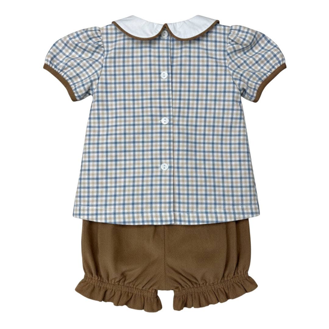 Blue/Khaki Plaid Bloomers Set