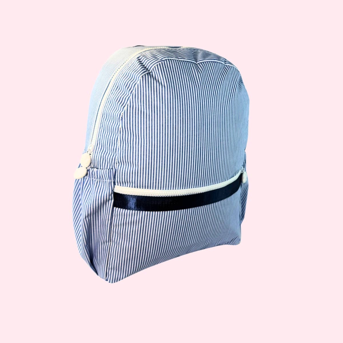 Navy Preppy Stripe Medium Backpack