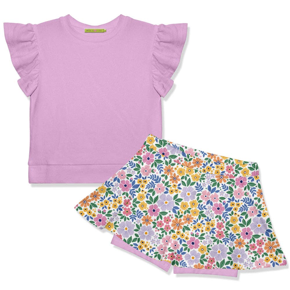 Lilac Floral Skort Set