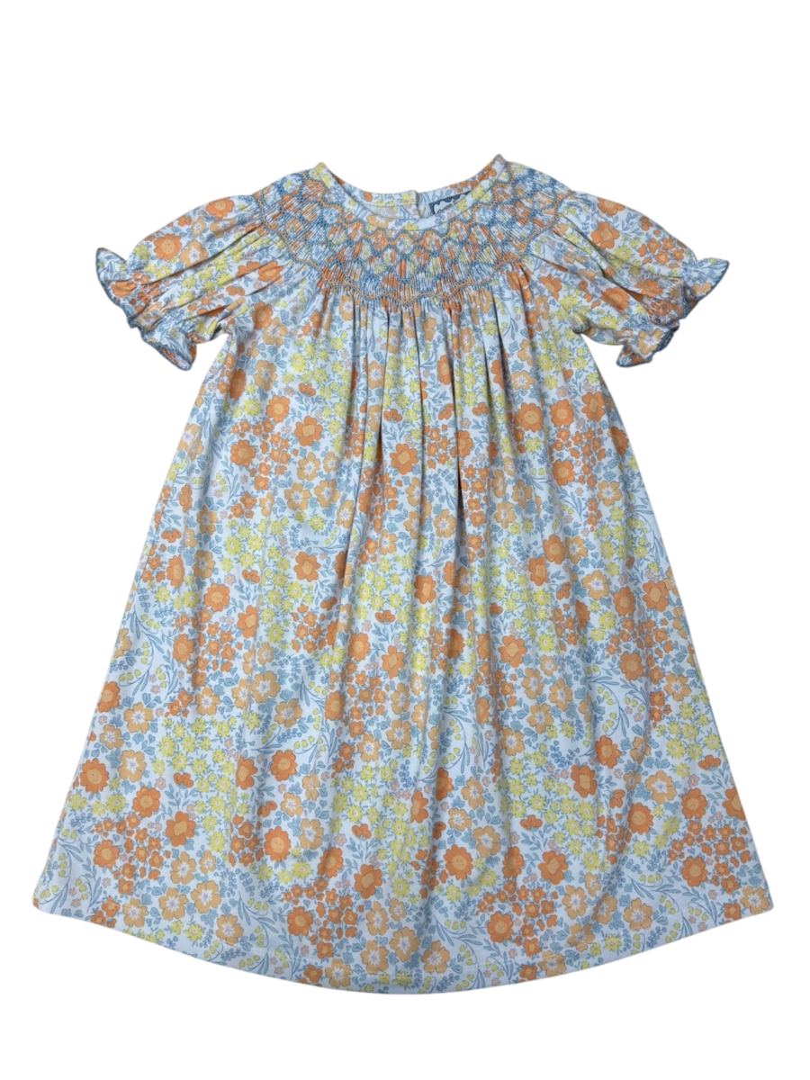 Three Sisters Autumn Breeze Smocked Geo Bishop Dress