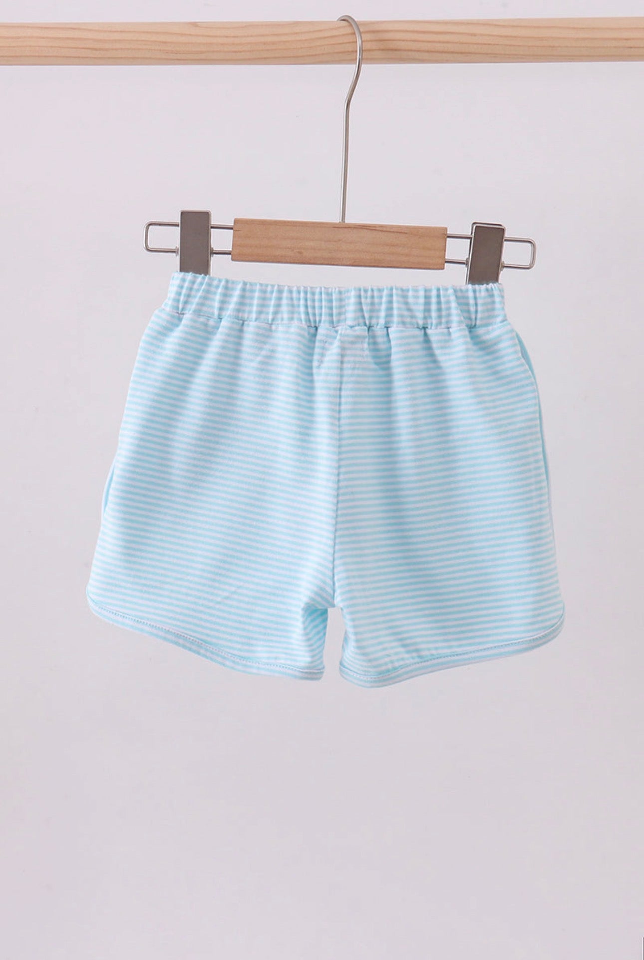 Bow Shorts - Aqua Stripe