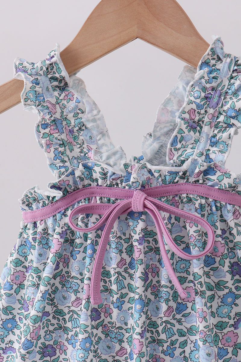 Cottage Garden Ruffle Shorts Set - Lilac