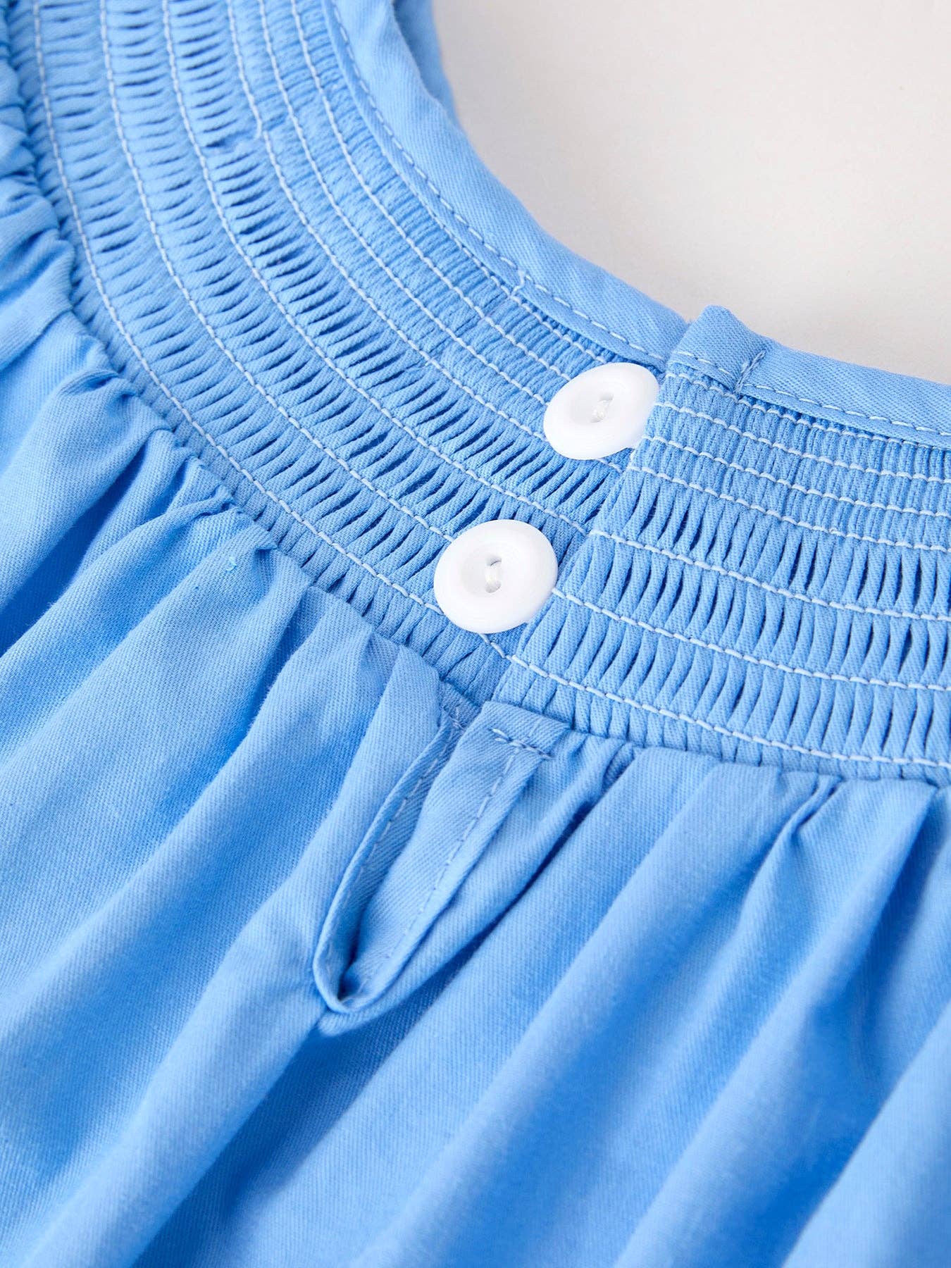 Smocked Pumpkin Bishop Dress - Blue