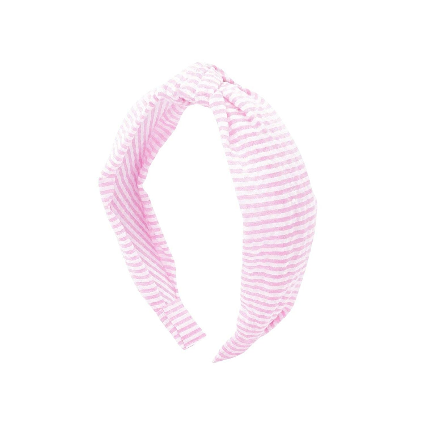Seersucker Knot Headband: Pink