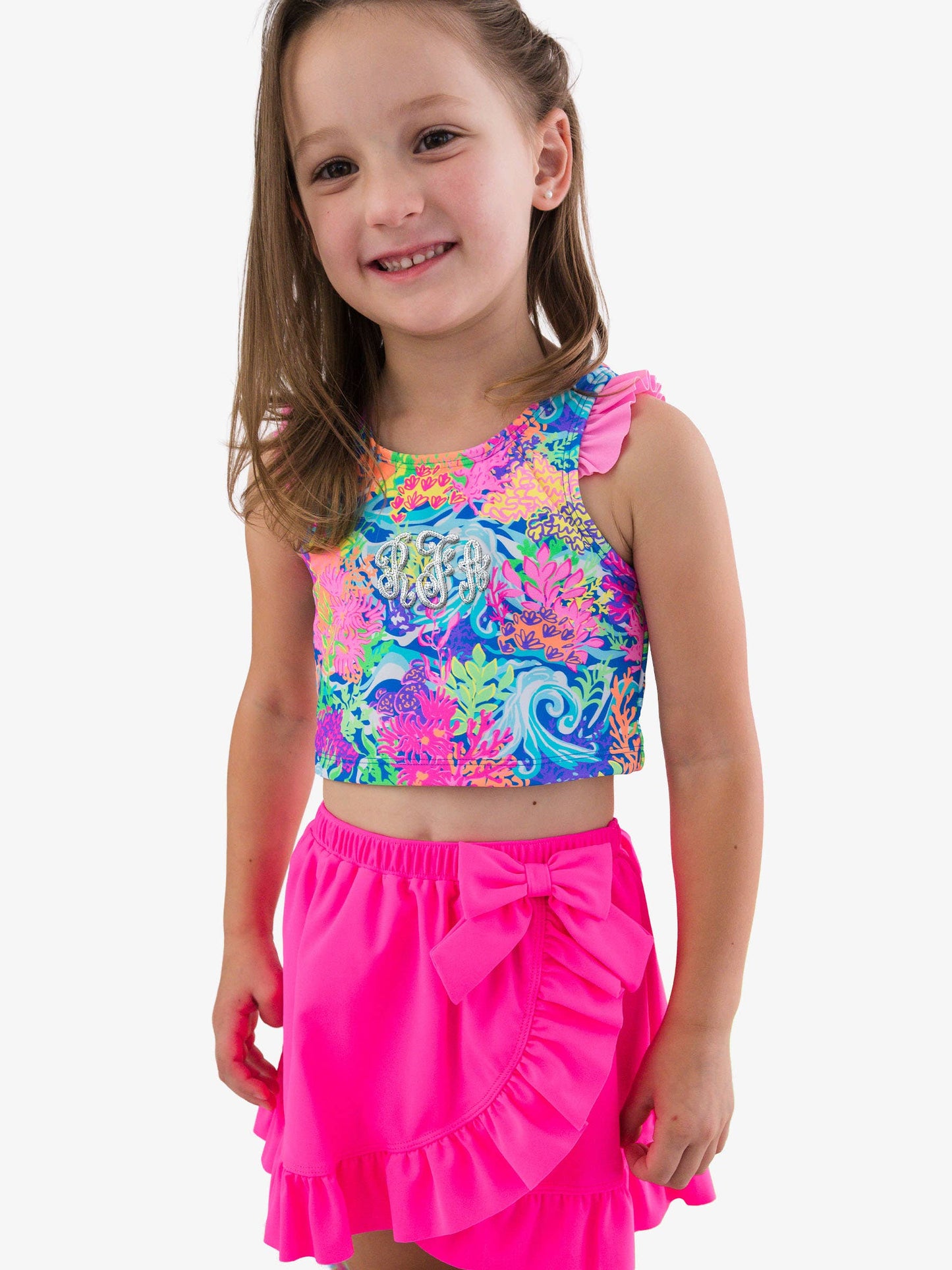 Neon Ocean Coral Racerback Tankini