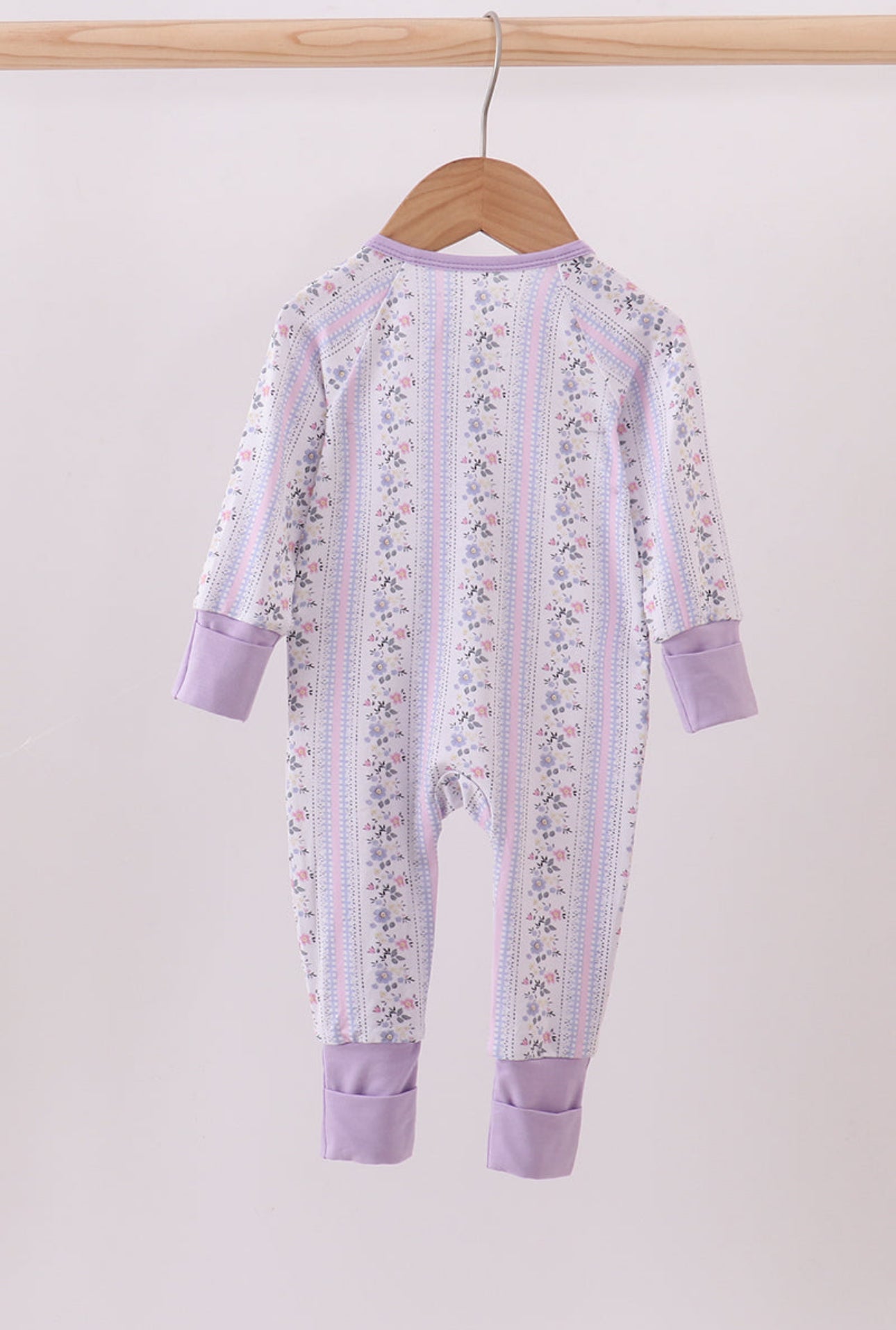 Lavender Meadow Ruffle Zip Pajama
