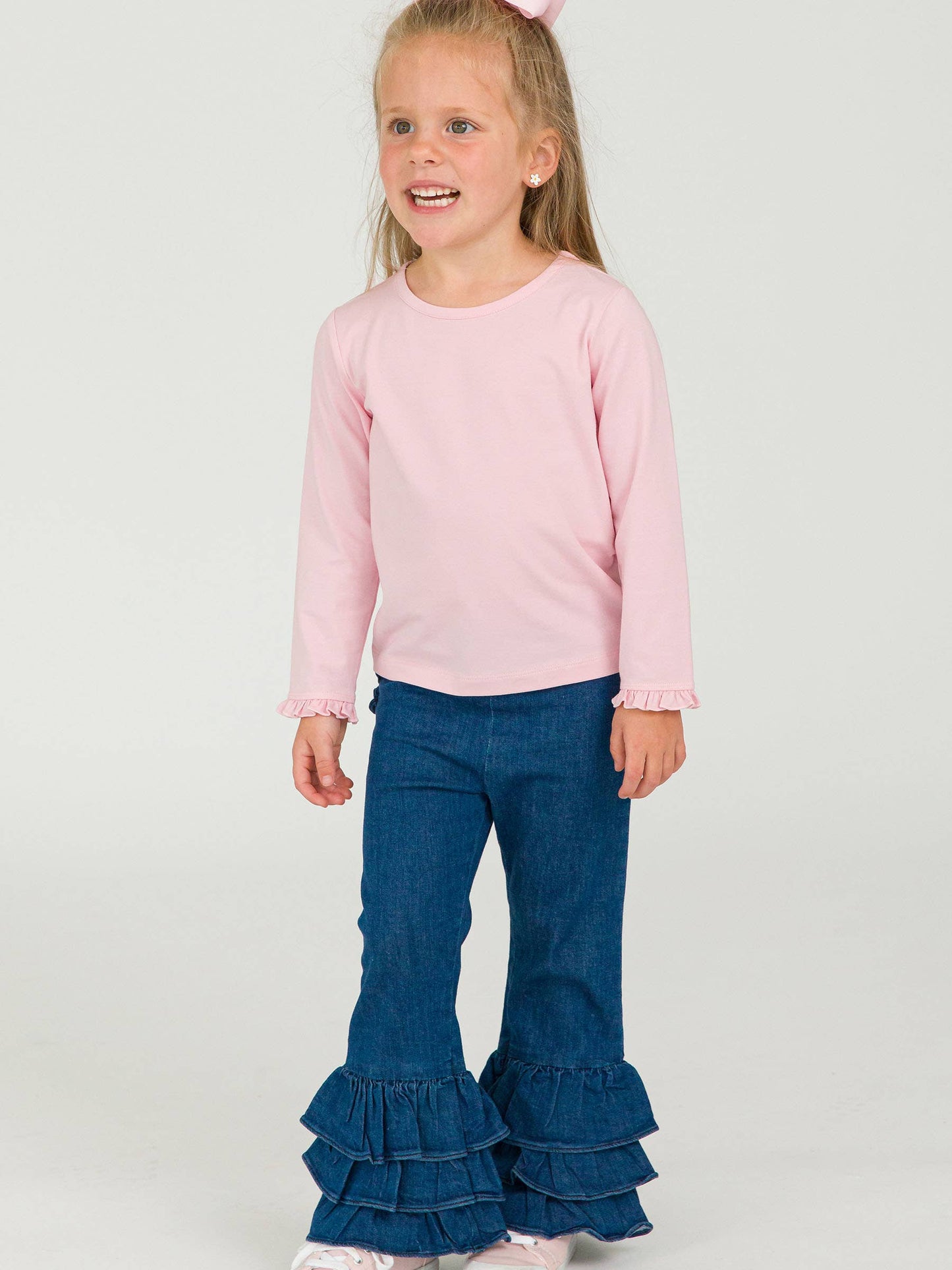 Girls Ruffle Flare Jeans