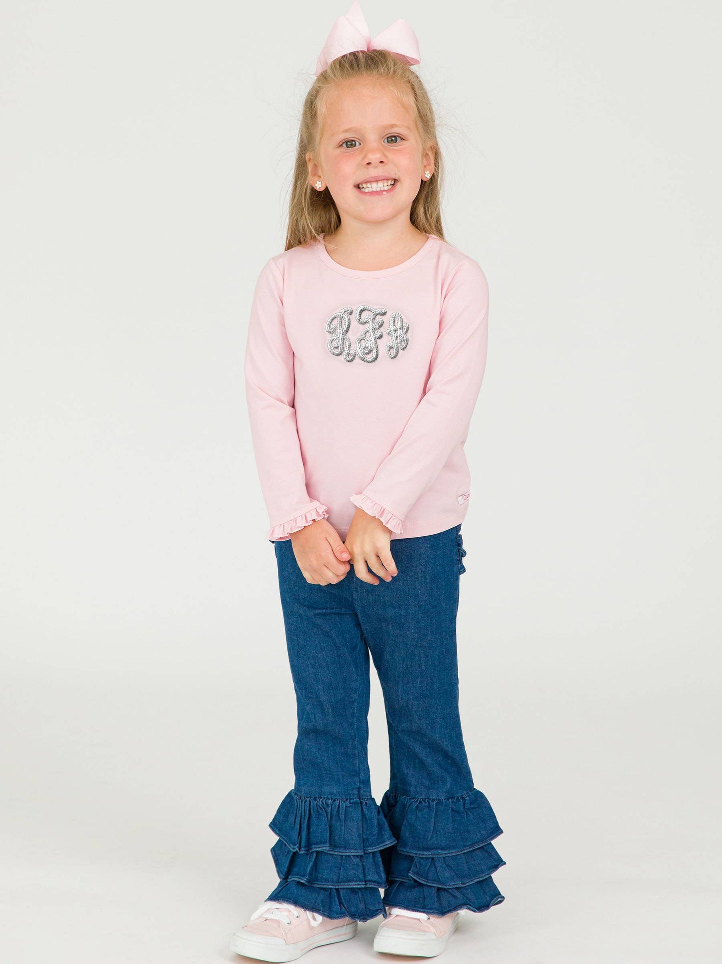 Girls Ruffle Flare Jeans