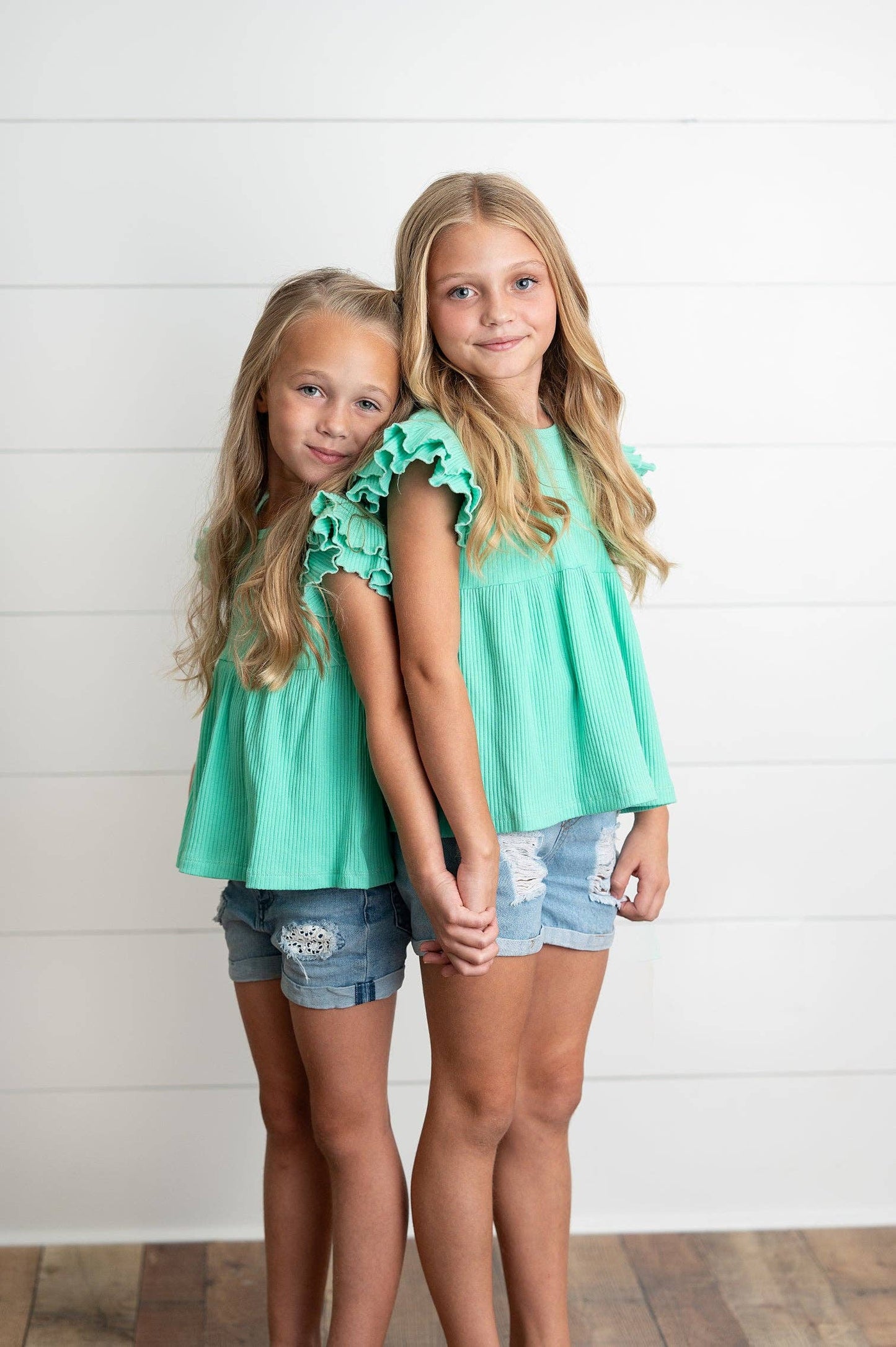 Ella Ribbed Flutter Top