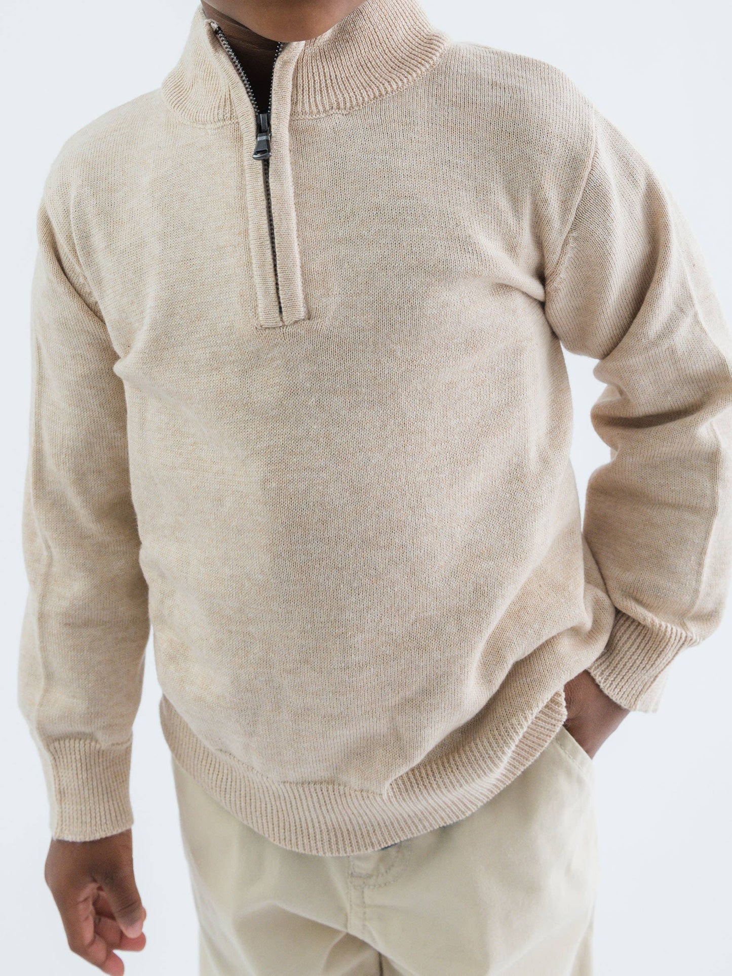 Heritage Quarter-Zip Sweater - Oatmeal