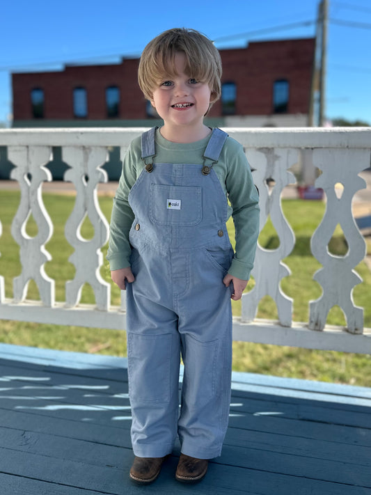 Oaki Duck Washed Cotton Overalls - Poppyseed Blue