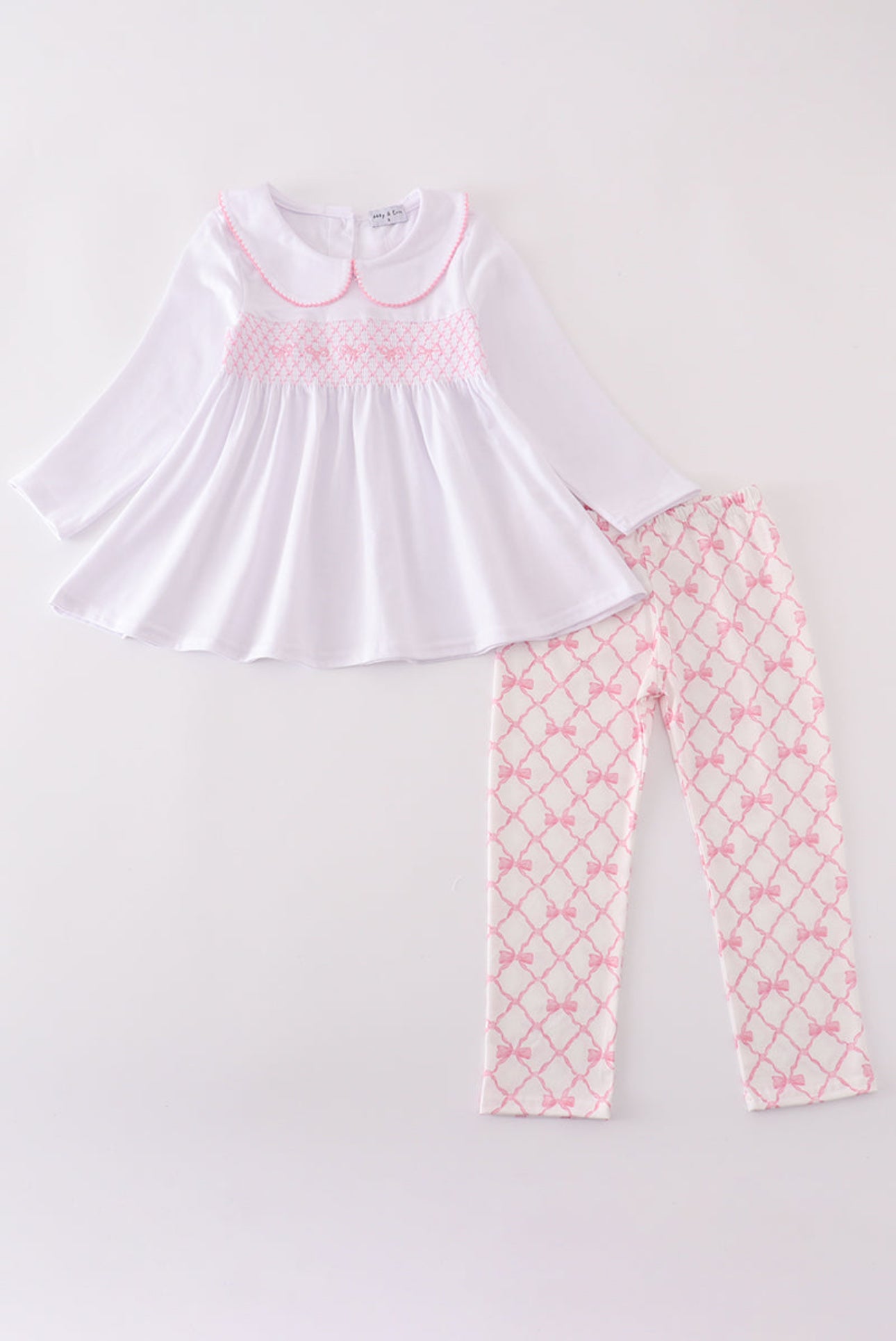 Timeless Blush Bows Smocked Set