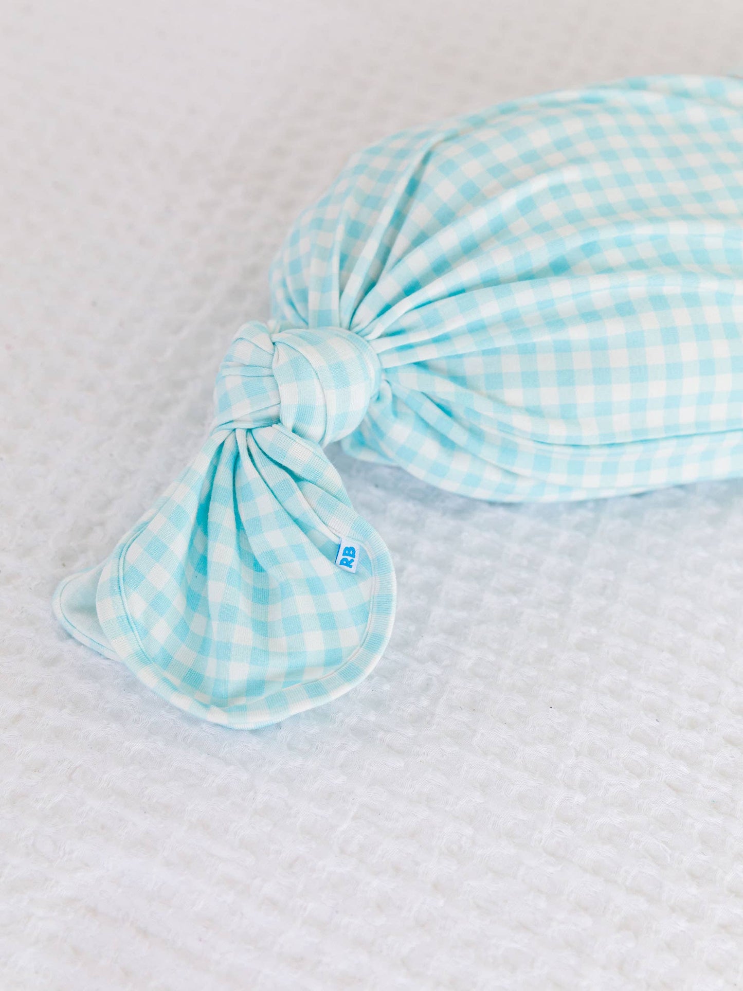 Blue Breeze Gingham Sleep Gown & Hat Set