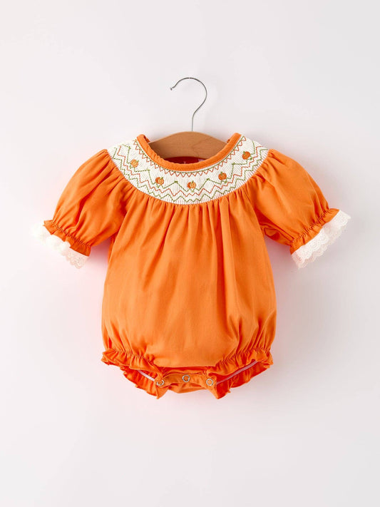 Pumpkin Smocked Bubble