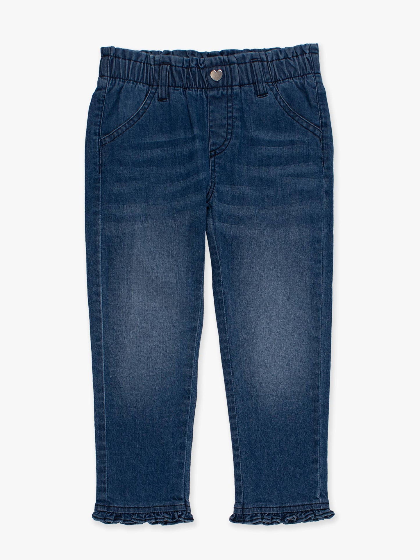 Girls Ruffle Straight Leg Jeans