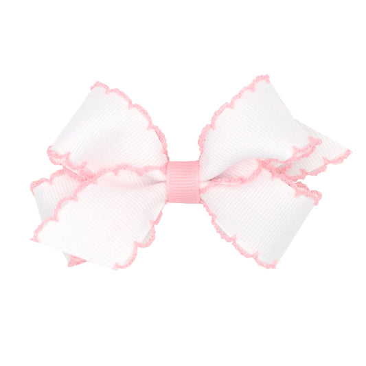 Mini Moonstitch Grosgrain Hair Bow – Contrasting Wrap