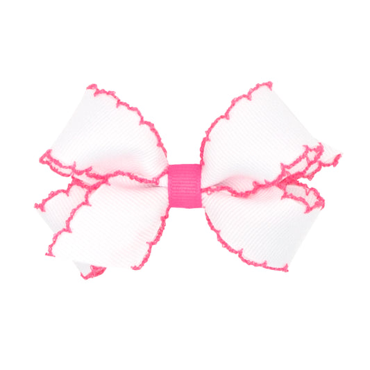 Mini Moonstitch Grosgrain Hair Bow – Contrasting Wrap