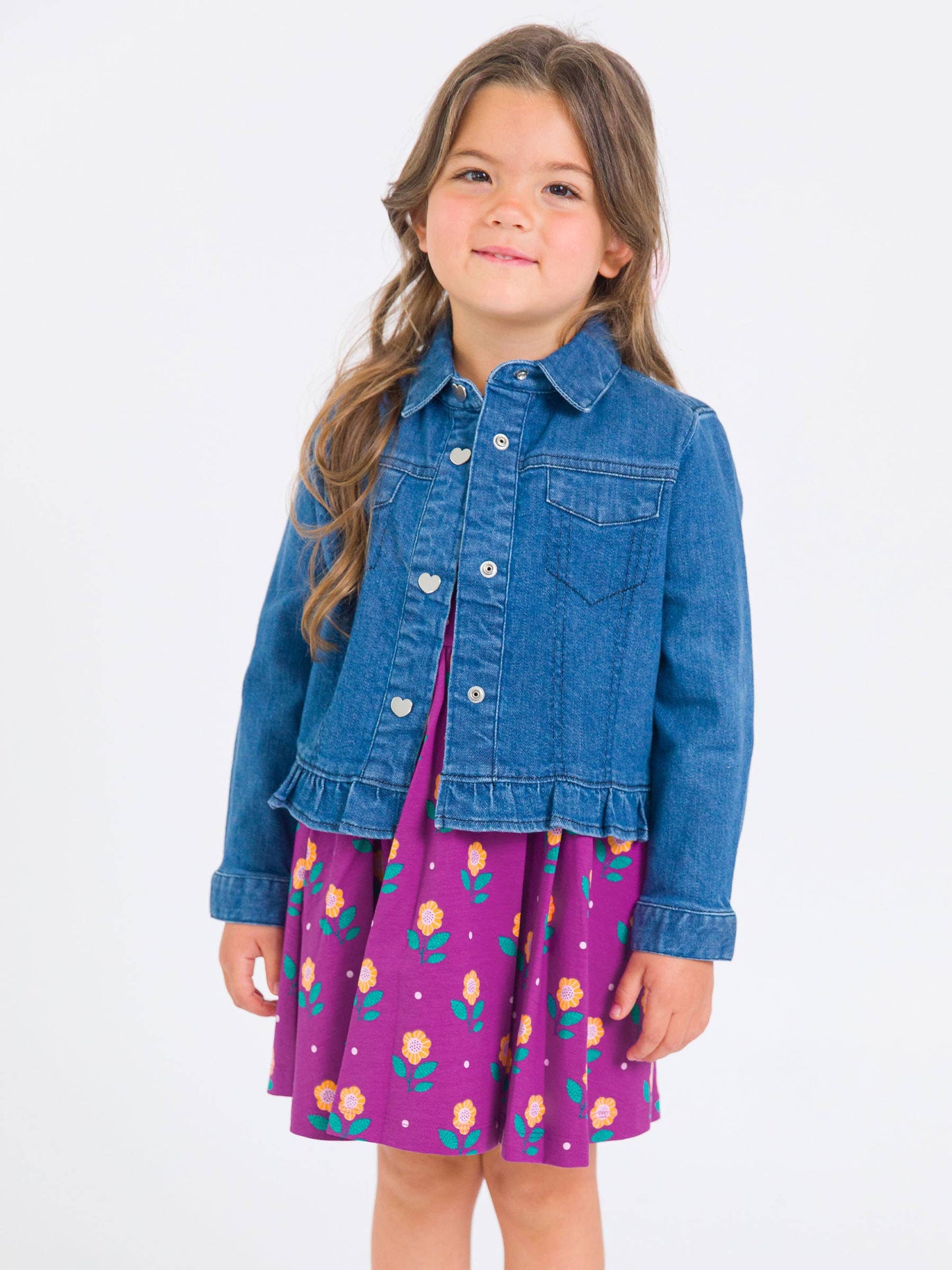 Girls Ruffle Denim Jacket