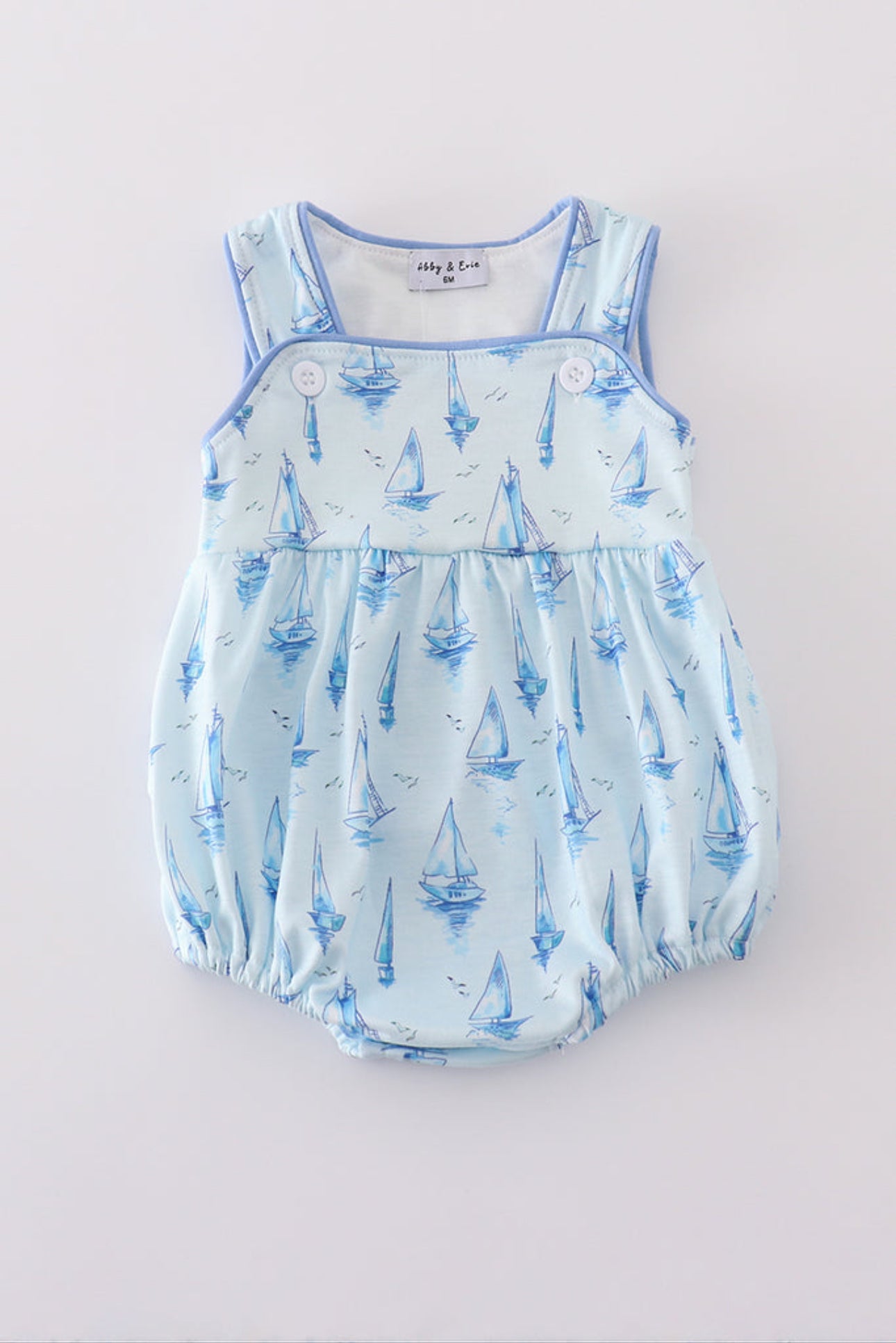 Blue sailboat print bubble