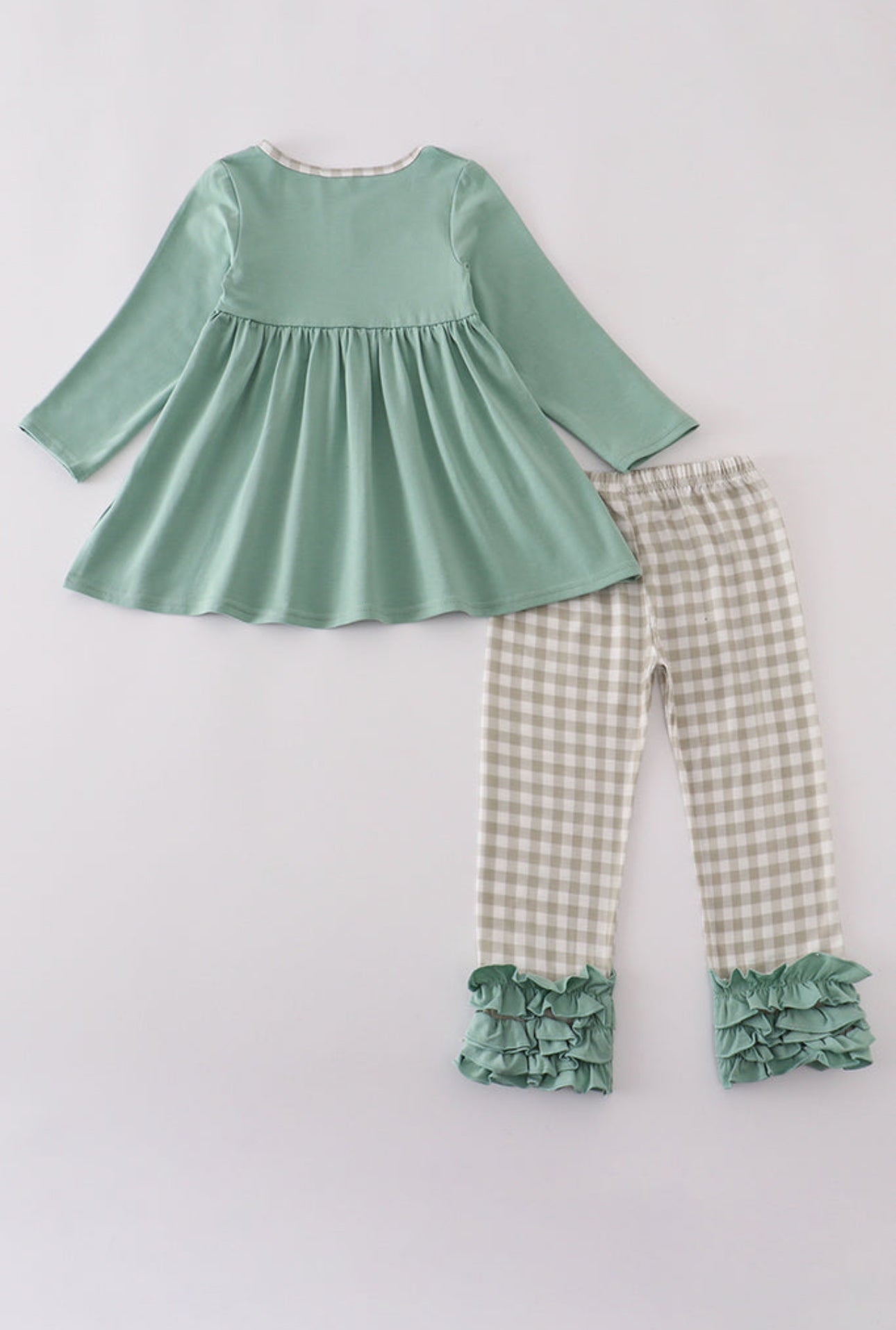 Duck Smocked Ruffles Pants Set