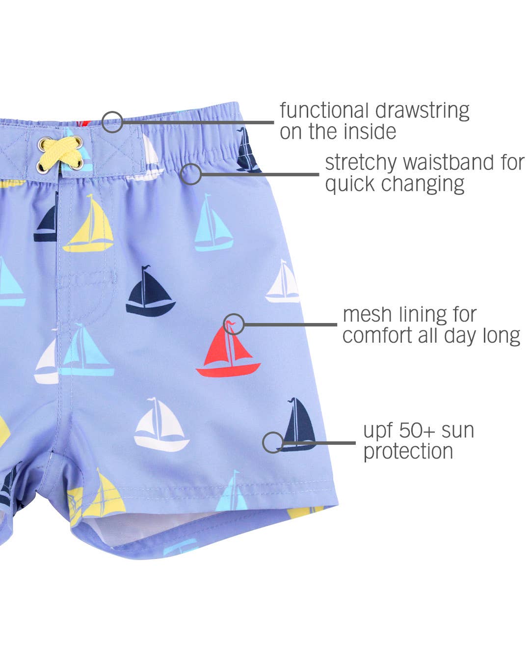 Down By The Bay Sailboat Swim Trunks