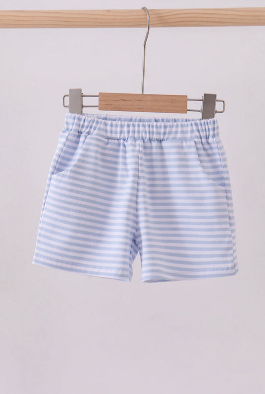 Basic Stripe Shorts - Light Blue