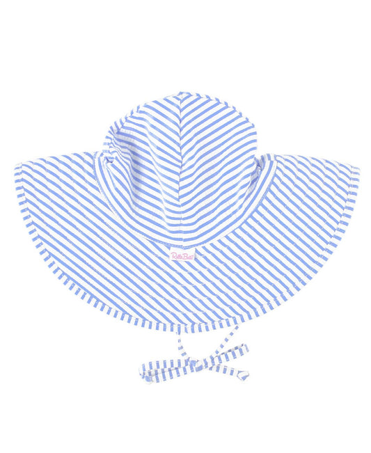 Girls Periwinkle Blue Seersucker Swim Hat
