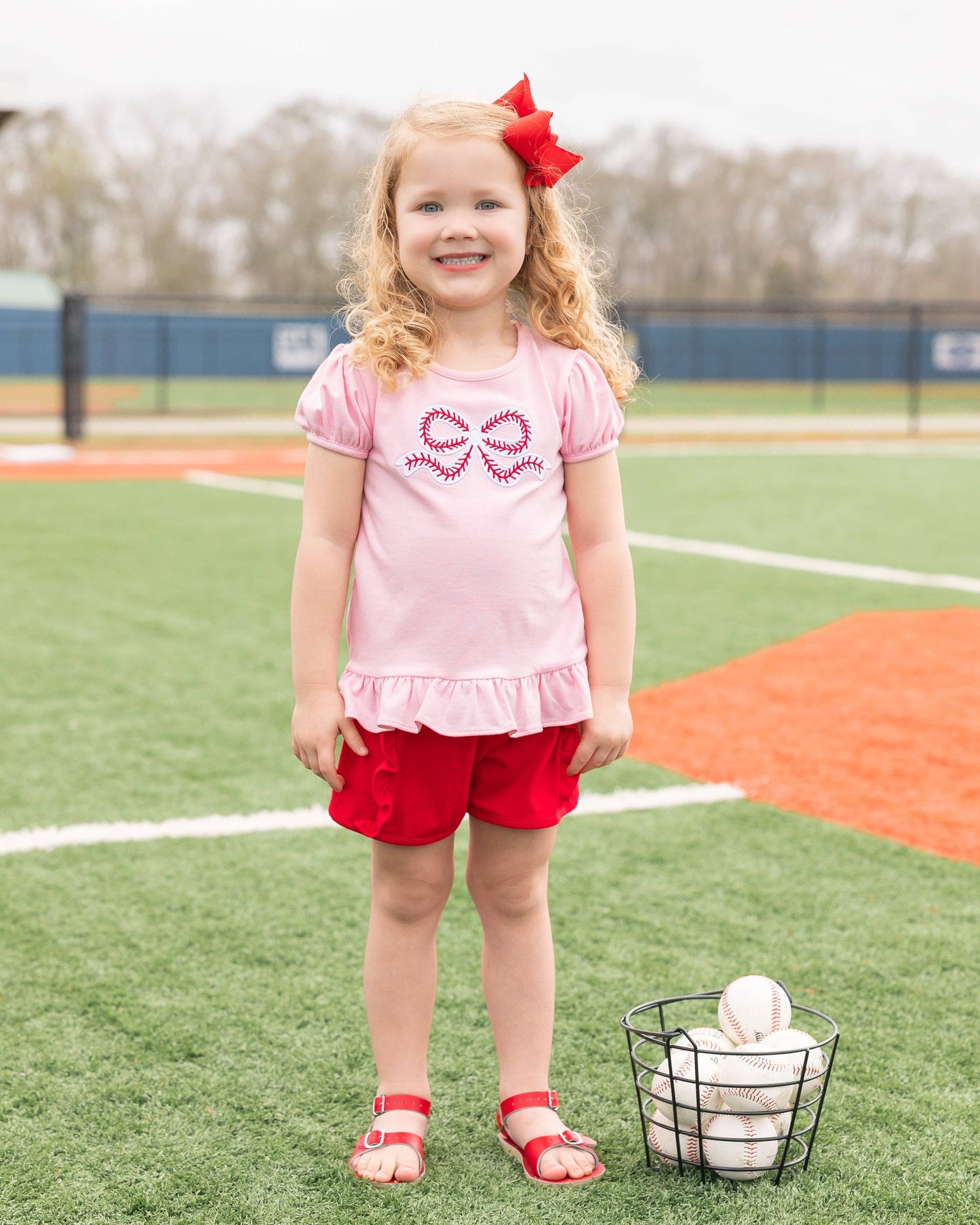 Ball Park Bow Ruffle Shirt