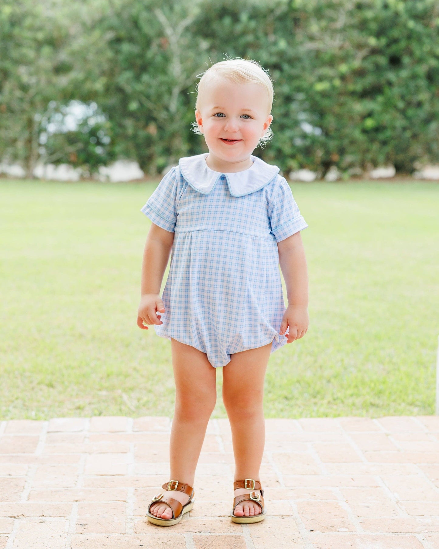 Powder Blue Plaid Bubble