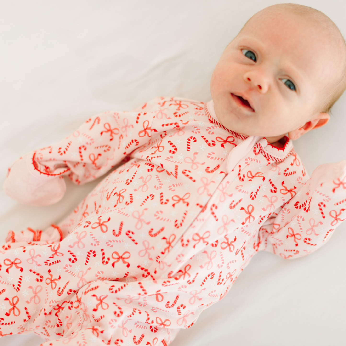 Candy Cane Lane Ruffle Footie