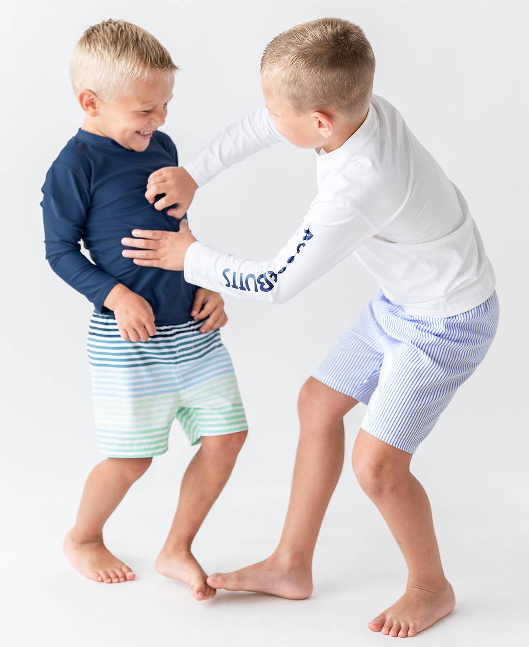 Boys Navy Long Sleeve Rash Guard: Blue