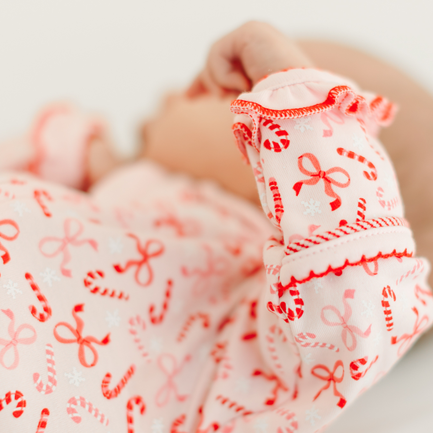 Candy Cane Lane Ruffle Footie