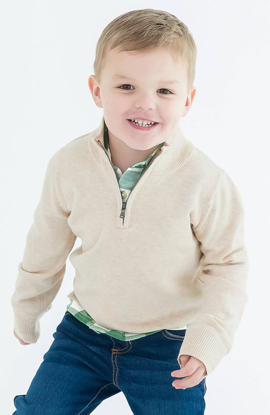 Heritage Quarter-Zip Sweater - Oatmeal