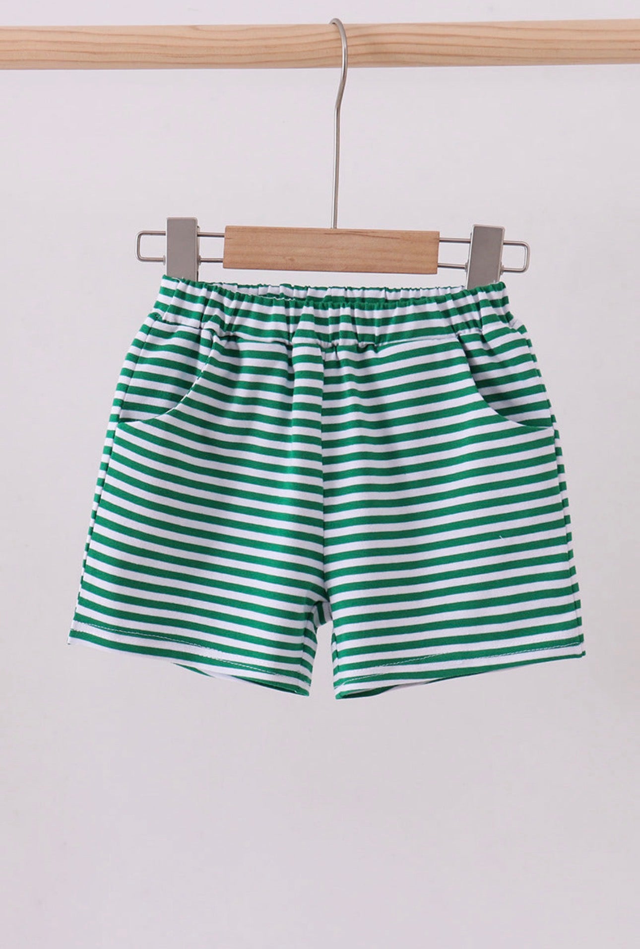 Basic Stripe Shorts - Green