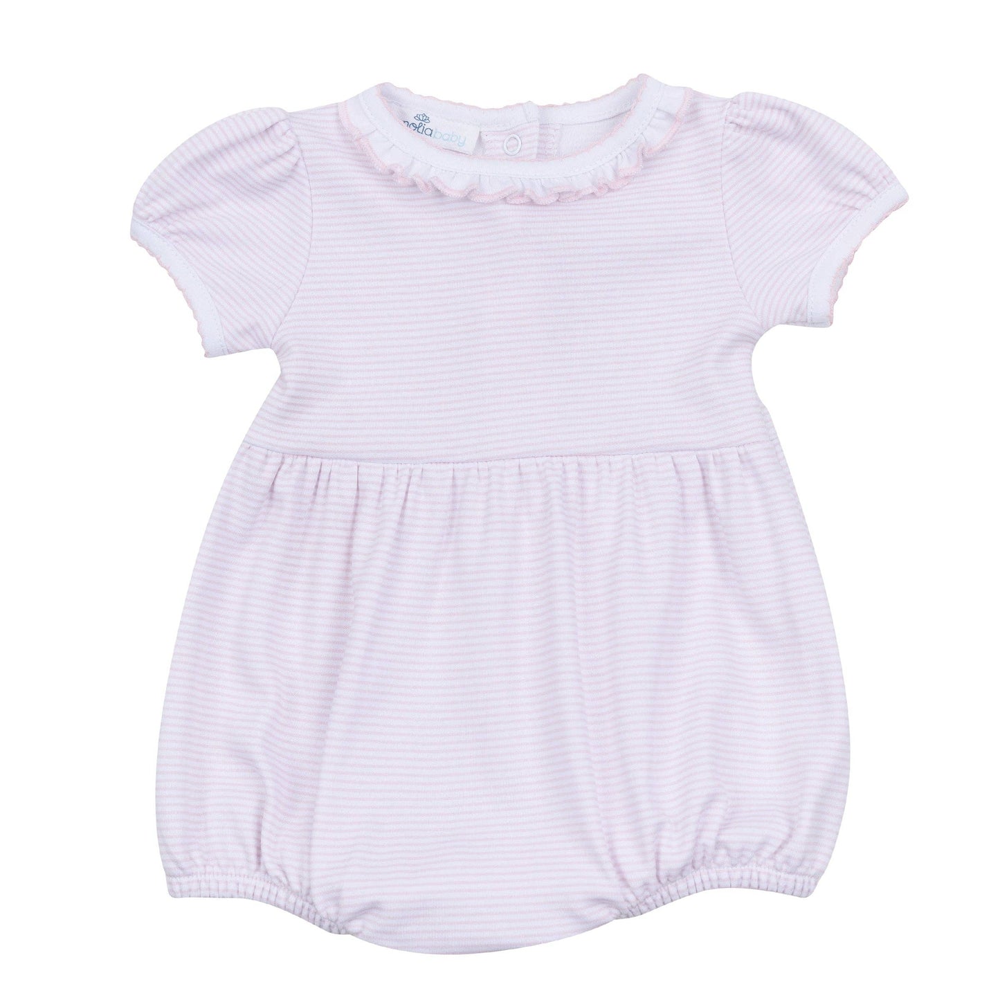 Mini Stripes Ruffle Bubble - Pink