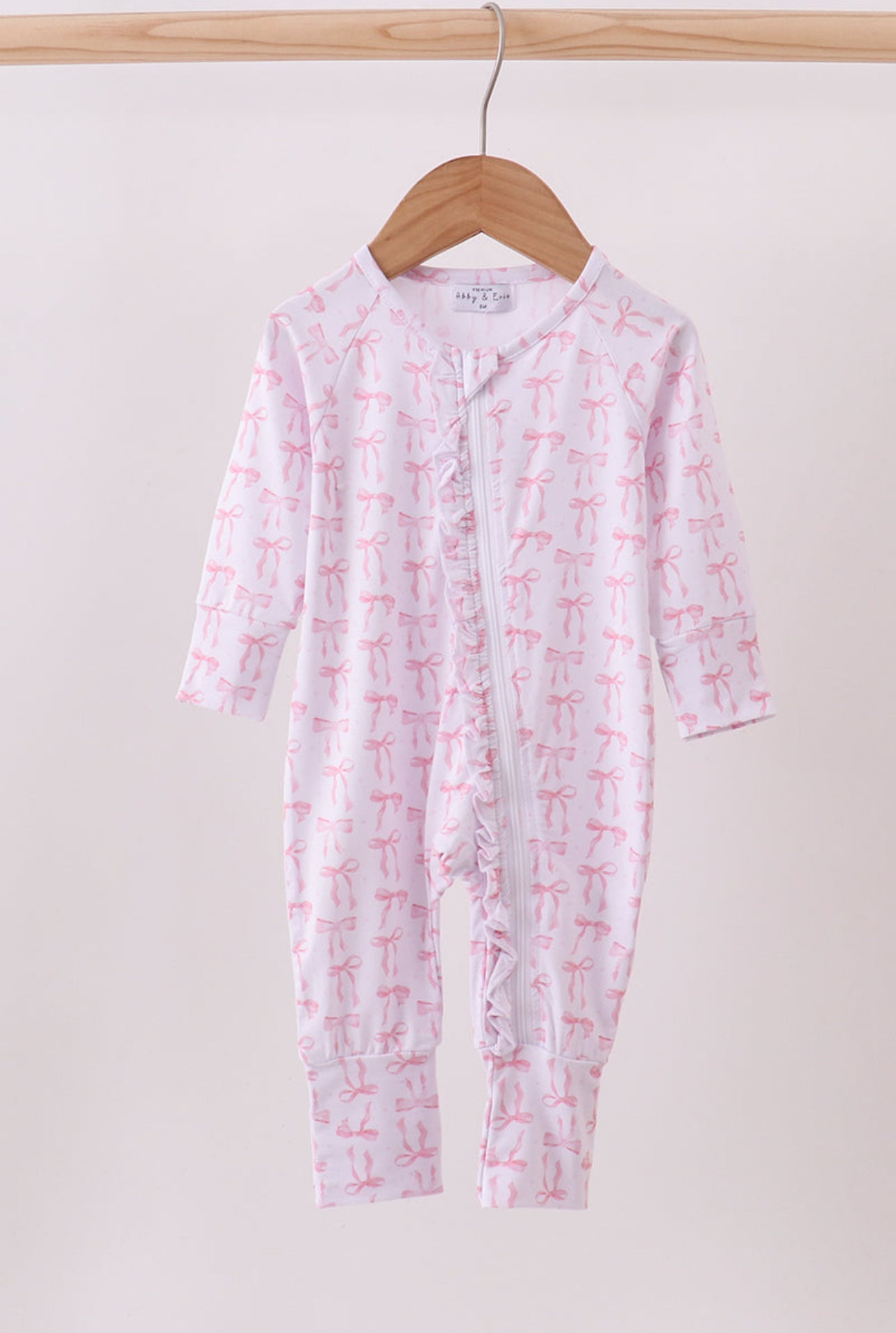 Pink Bow Ruffle Zipper Pajama