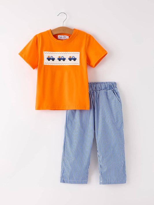 Harvest Trucks Smocked Pants Set