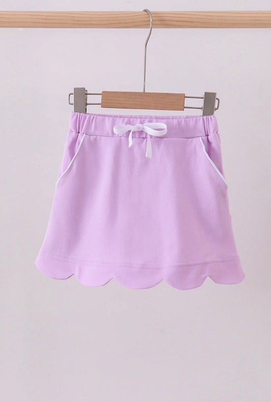 Amelia Scalloped Skort - Lavender