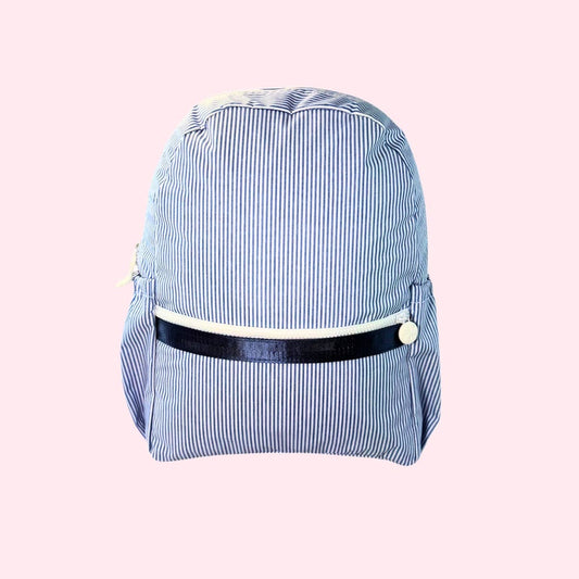 Navy Preppy Stripe Medium Backpack