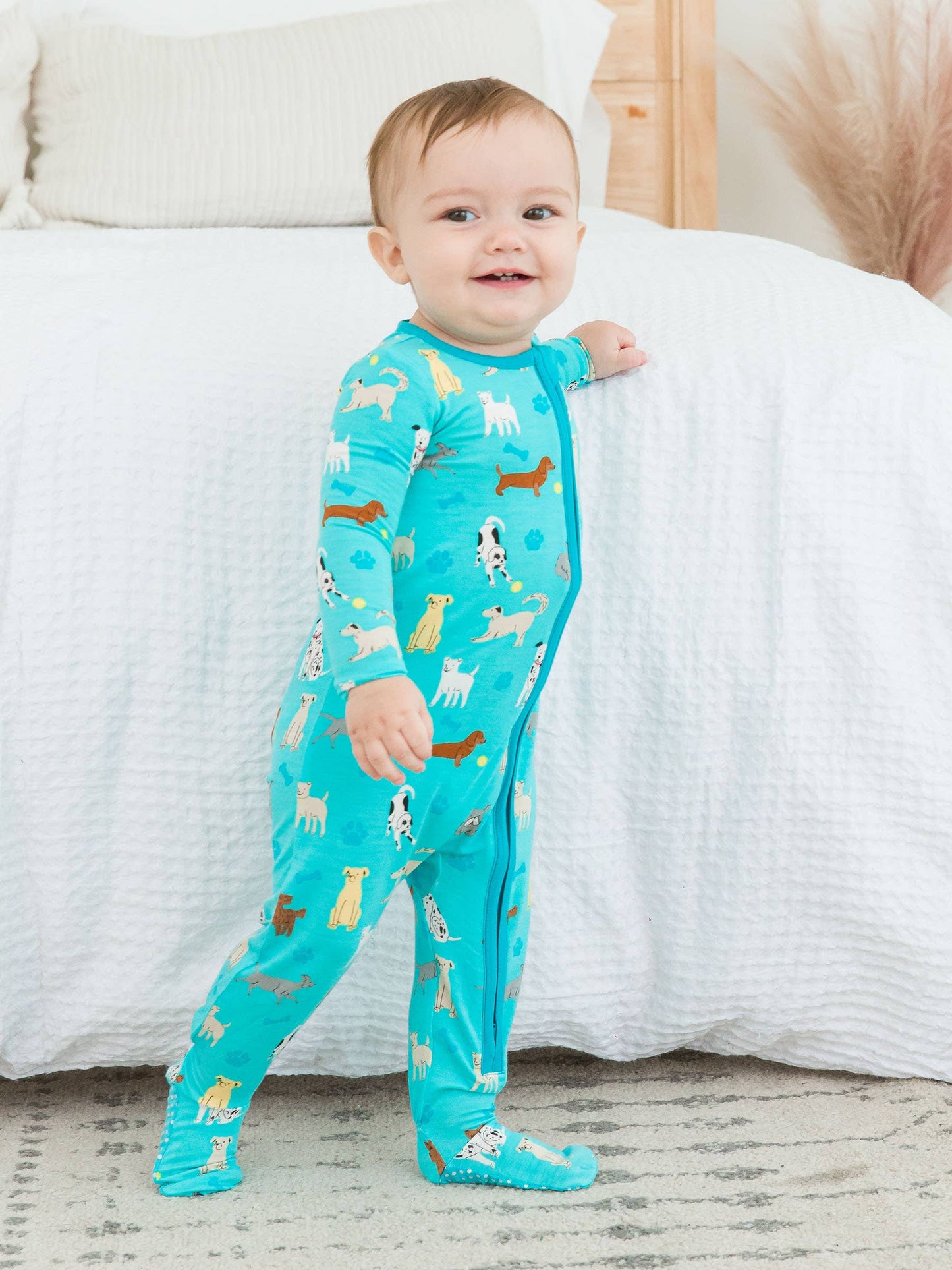 Puppy Playtime Bamboo Viscose Footed One Piece Pajama