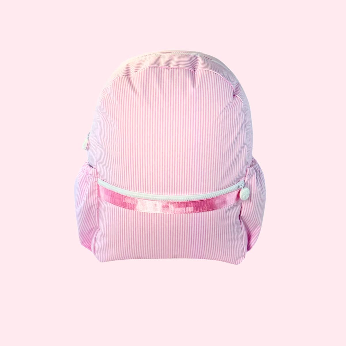 Pink Preppy Stripe Medium Backpack