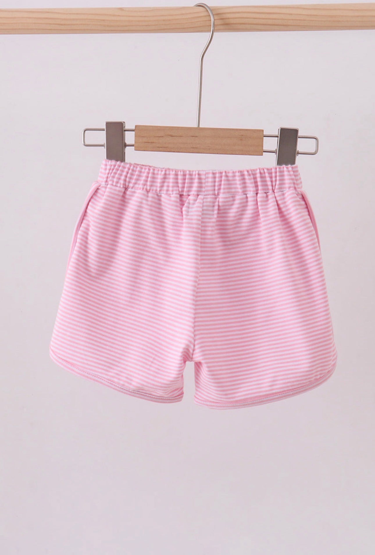 Bow Shorts - Pink Stripe