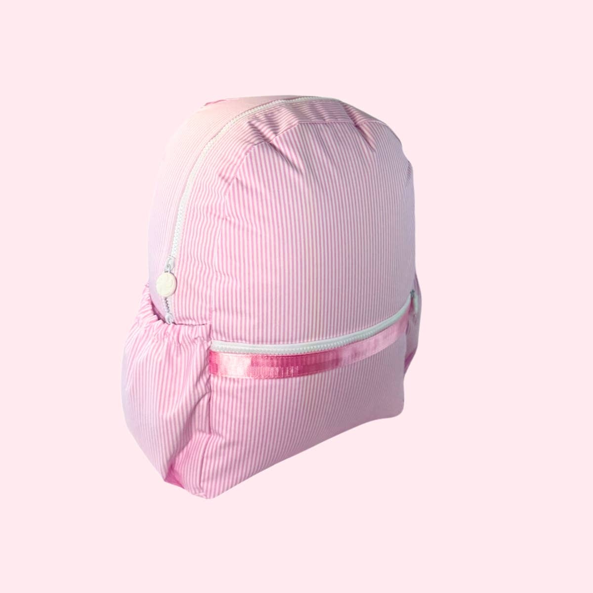Pink Preppy Stripe Medium Backpack
