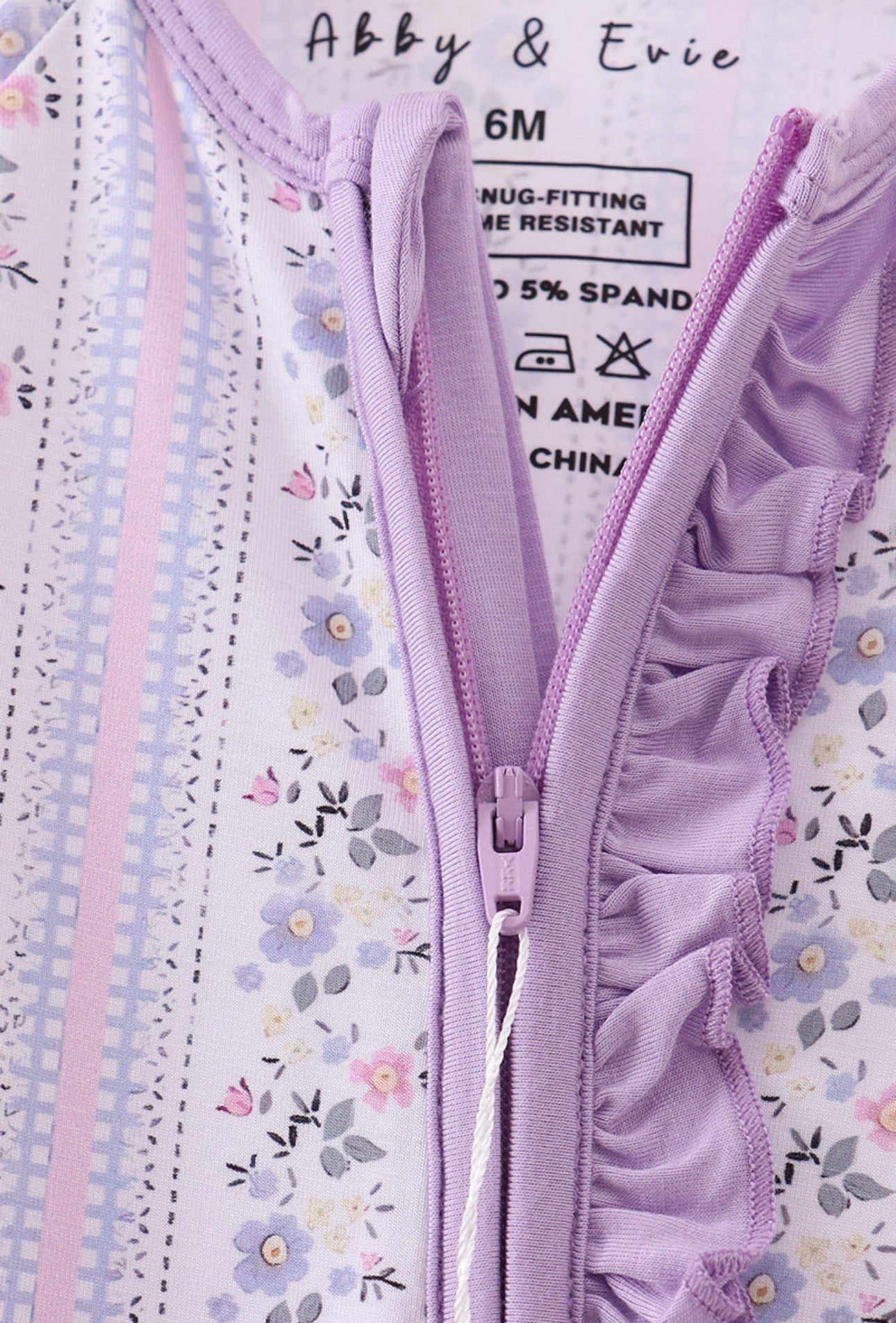 Lavender Meadow Ruffle Zip Pajama