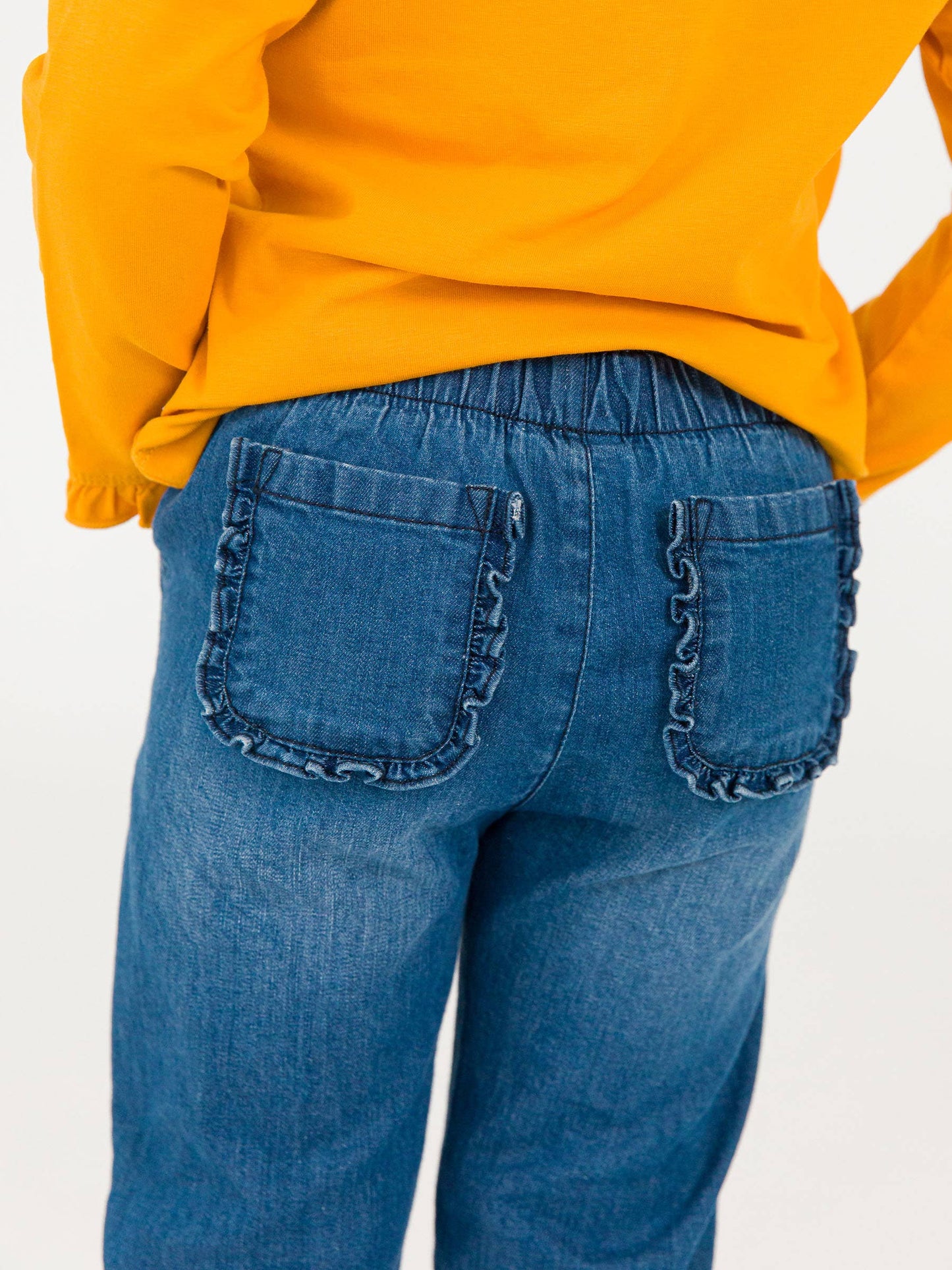 Girls Ruffle Straight Leg Jeans