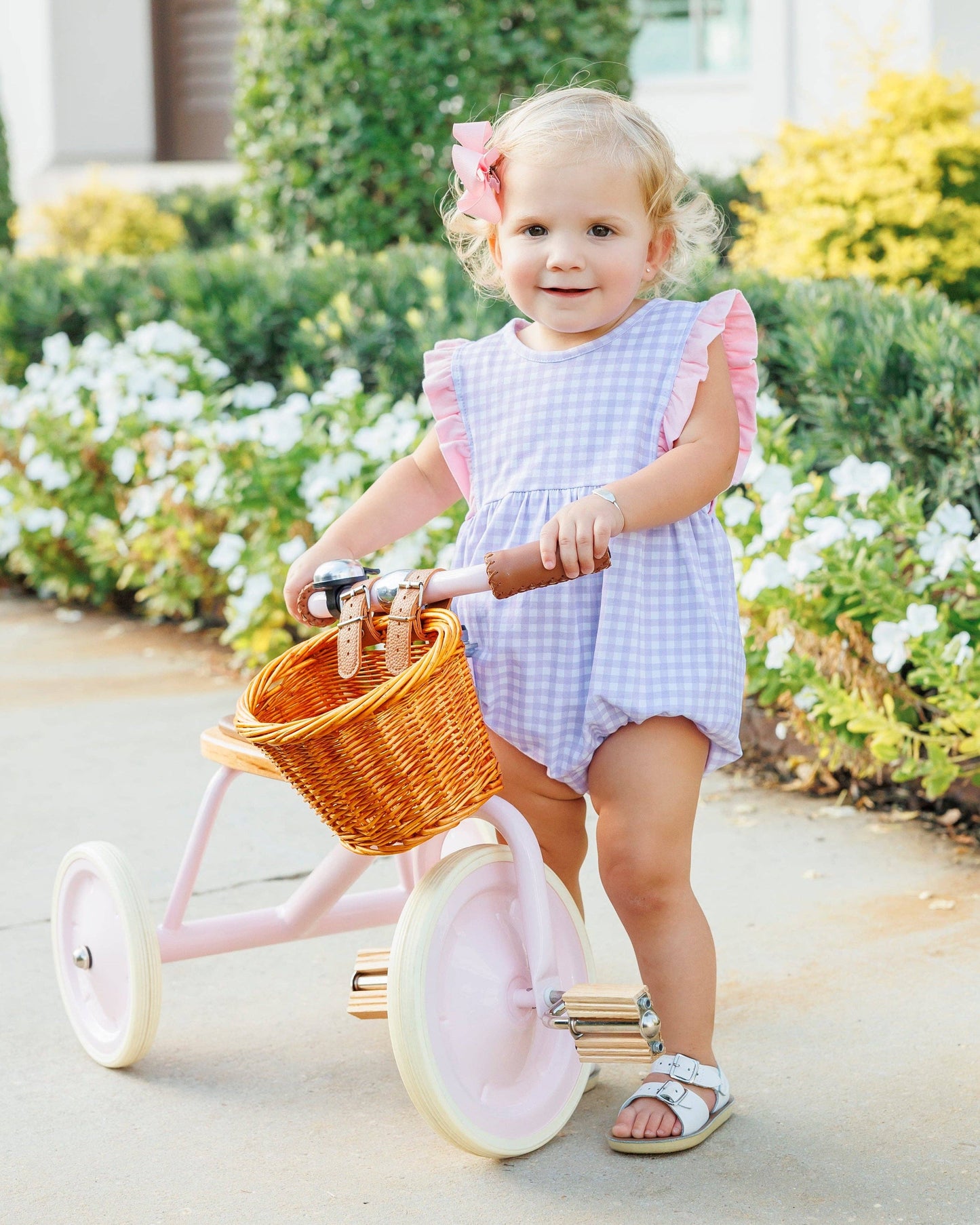 Evie Bubble - Lavender Gingham w/ Light Pink