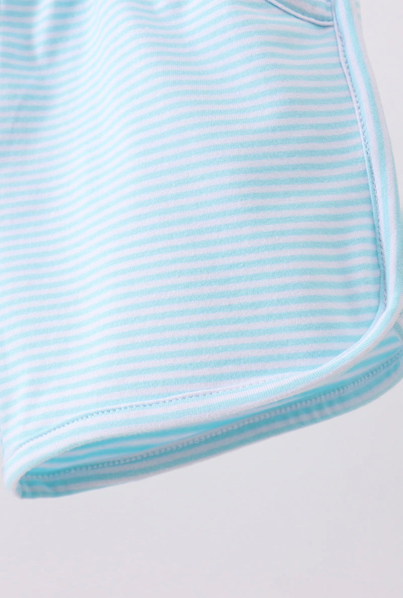 Bow Shorts - Aqua Stripe