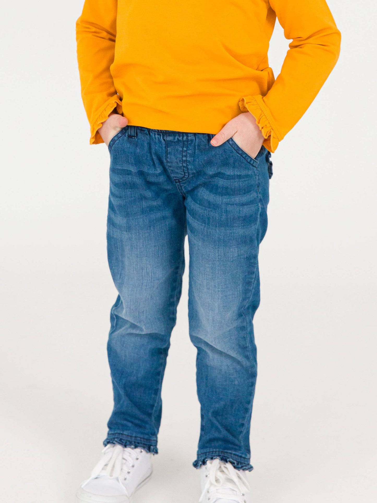 Girls Ruffle Straight Leg Jeans