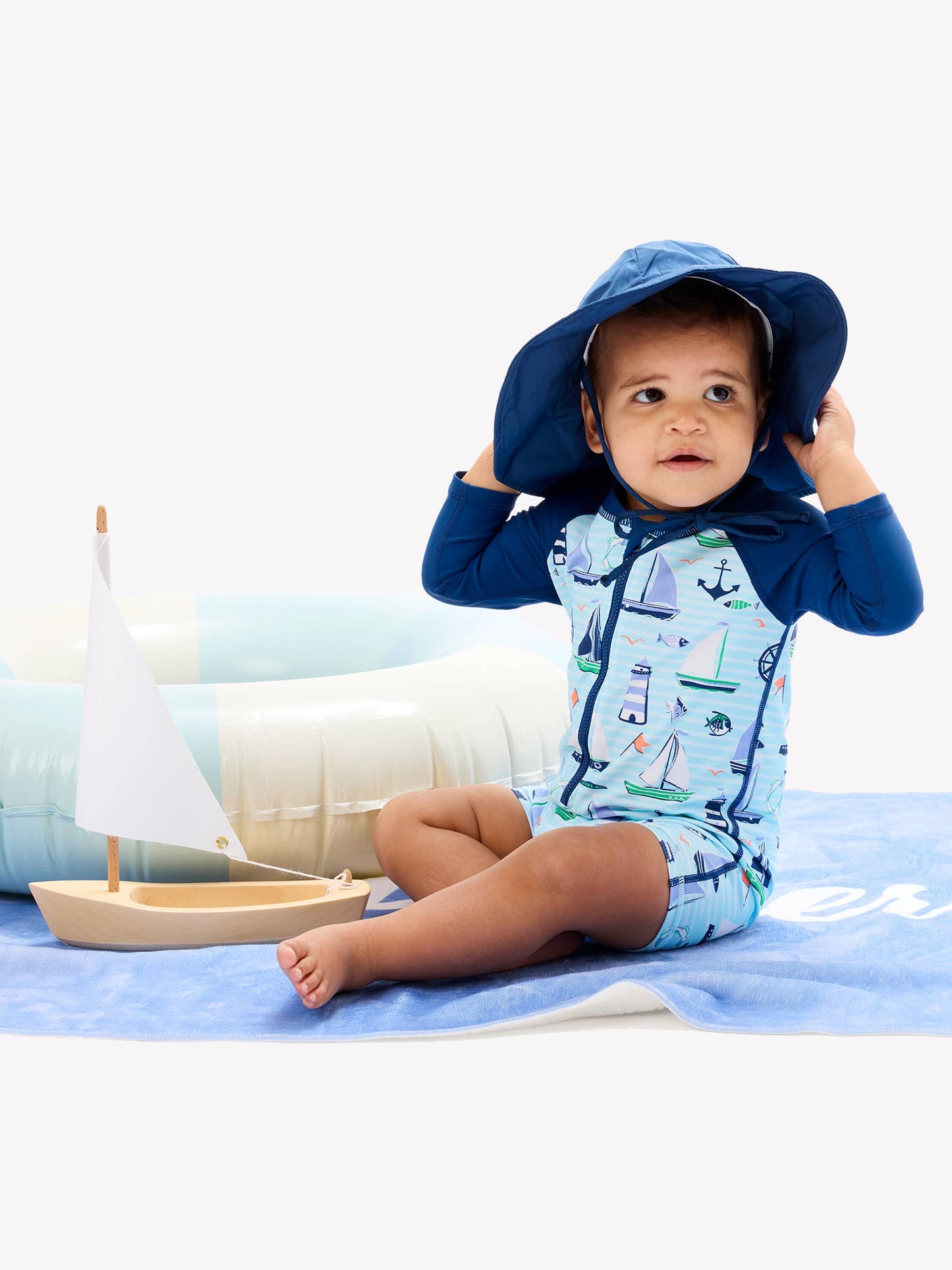 Sweet Sails Rash Guard Swim Romper